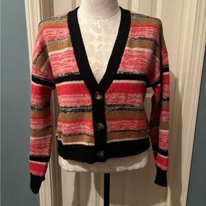 BP Striped V-Neck Cardigan Sweater